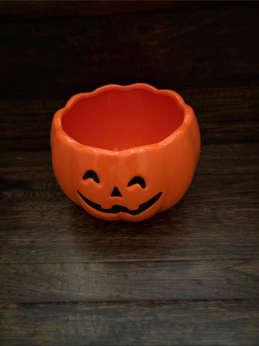 Orange Pumpkin Candy Bowl -